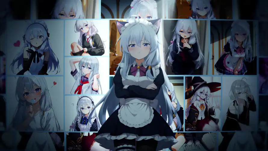 4k猫耳壁纸-银发 - 伊蕾娜-魔女之旅「哲风壁纸」
