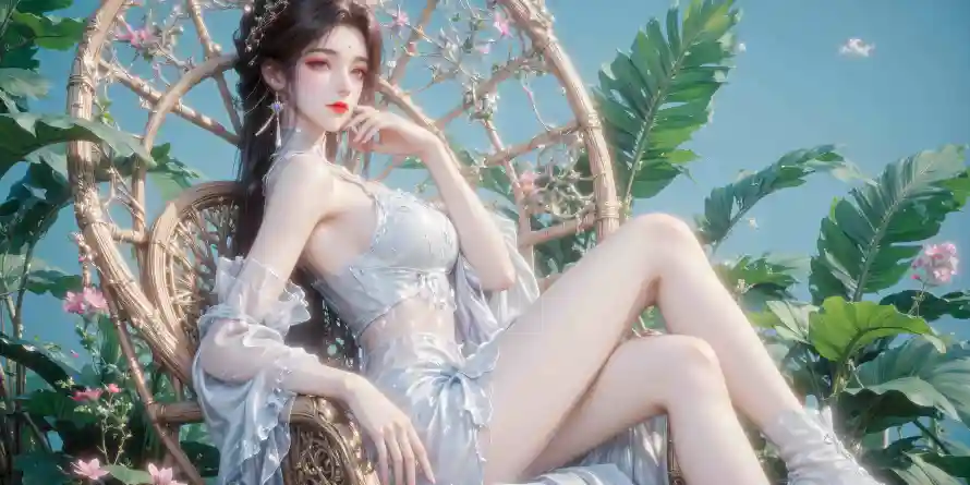 16k月婵壁纸-藤椅 - 完美世界-绿色植物「哲风壁纸」
