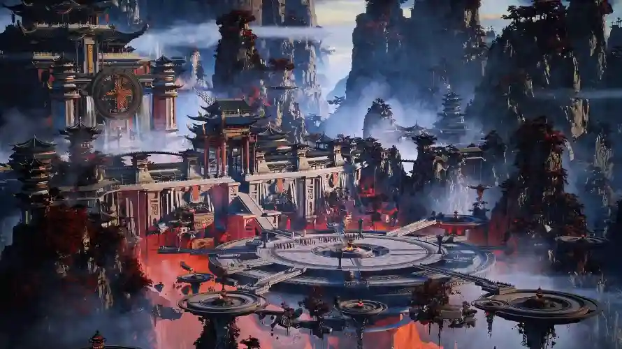 2k凡人壁纸-韩立 - 云雾缭绕-仙侠建筑「哲风壁纸」