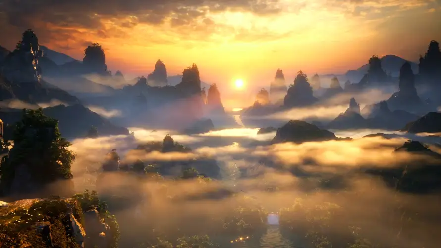 4k云雾壁纸-仙境 - 凡人-山峰「哲风壁纸」