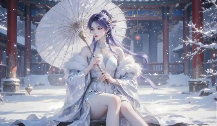 14k古风壁纸-白衣 - 遮天-雪景「哲风壁纸」
