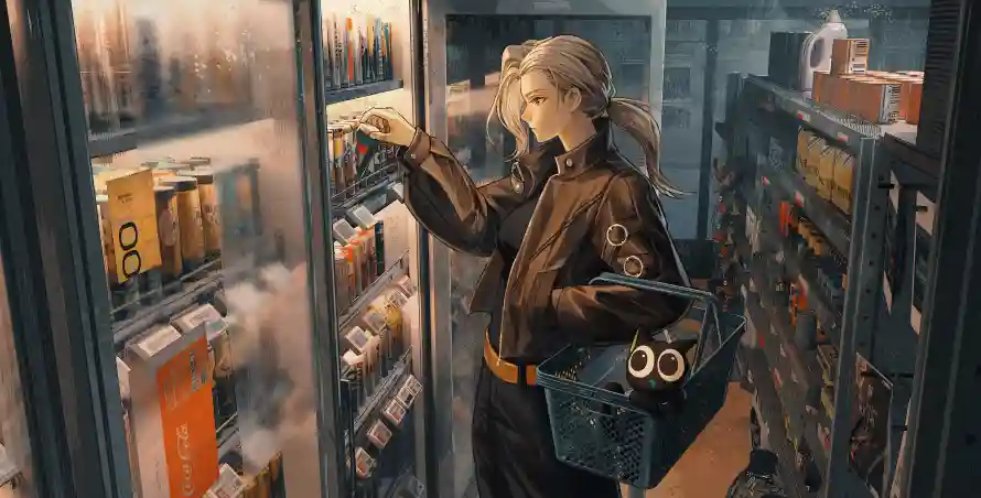 6k便利店壁纸-冰箱饮料 - 柜式冰箱-鹿野师姐「哲风壁纸」