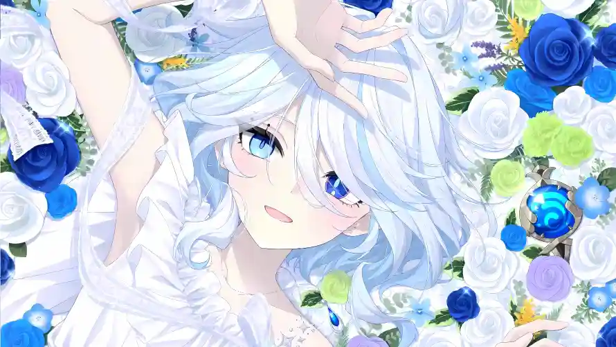 4k原神壁纸-芙芙 - 花朵-蓝发「哲风壁纸」