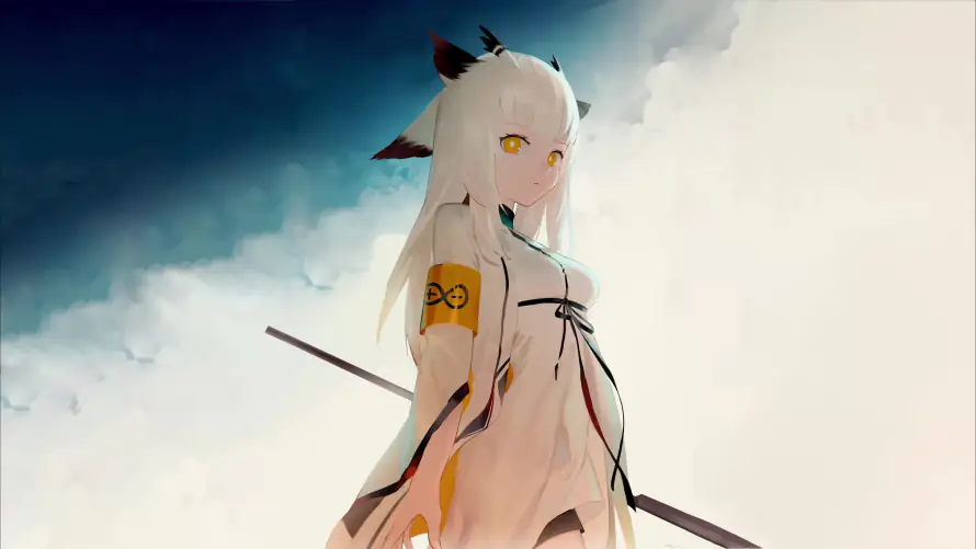 4k冷酷壁纸-少女 - 持剑-白发「哲风壁纸」