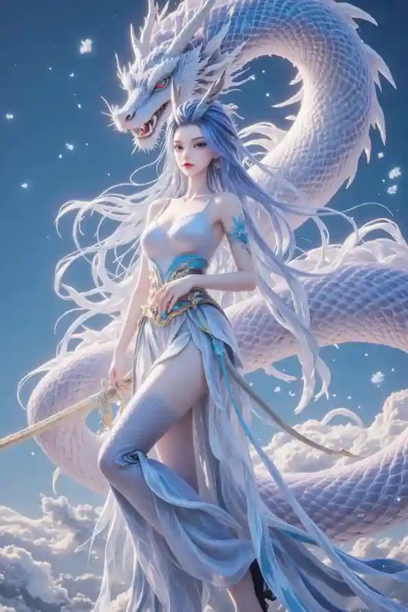 4k壁纸壁纸 - 龙女 - 国漫壁纸 - 星空背景「哲风壁纸」