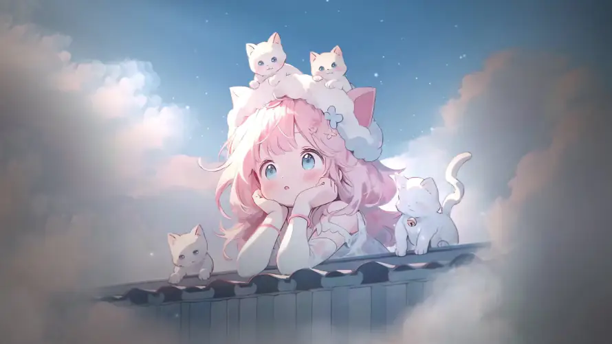 4k天空壁纸-猫尾 - 猫耳-阳光「哲风壁纸」