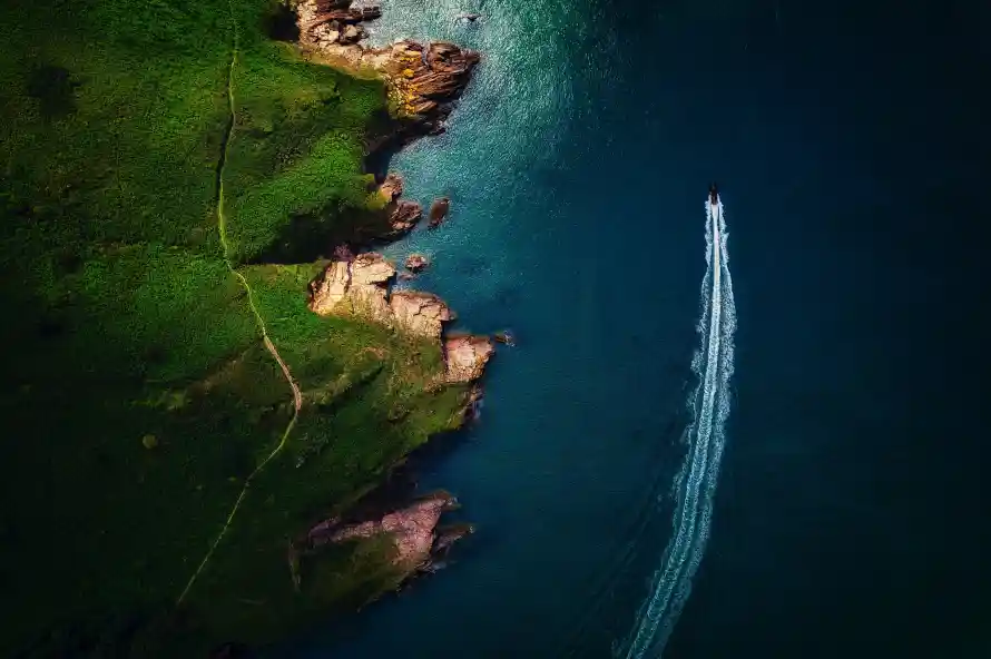 5kHH壁纸-船 - 海洋-绿色「哲风壁纸」