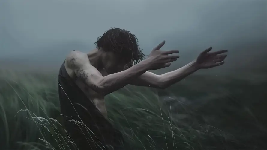 2k孤独壁纸-雨 - 草地-阴天「哲风壁纸」