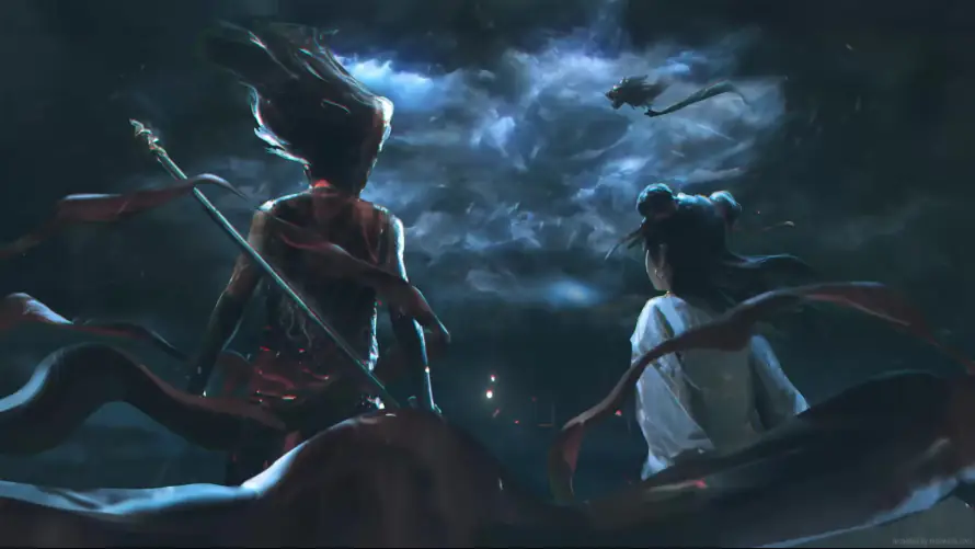4k动漫壁纸-哪吒 - 夜空-敖丙「哲风壁纸」