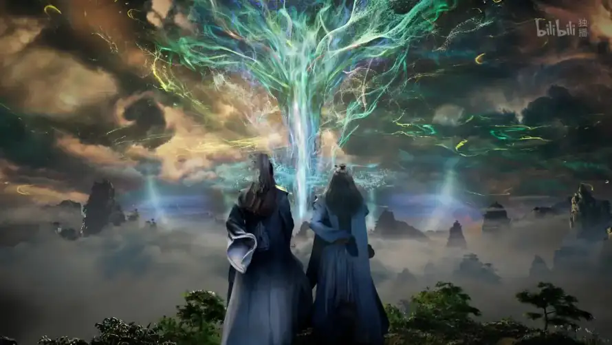2k仙侠壁纸-云雾缭绕 - 光芒特效-奇幻场景「哲风壁纸」