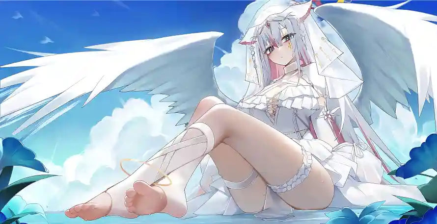 6k云朵壁纸-壁纸 - 二次元-白发少女「哲风壁纸」