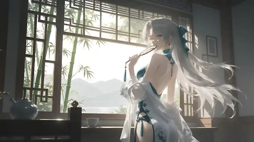 3k古风壁纸-和服 - 壁纸-竹子「哲风壁纸」
