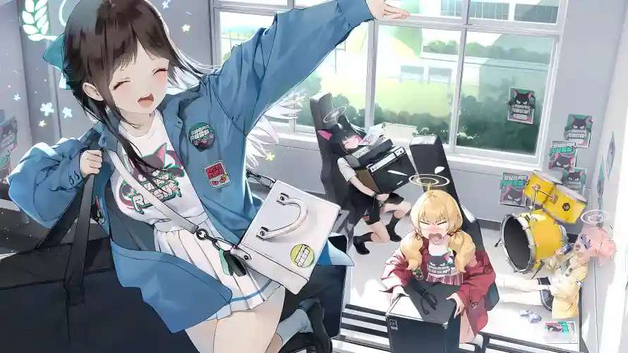 4k乐队壁纸-爱莉 - 乐队少女-蓝色外套「哲风壁纸」