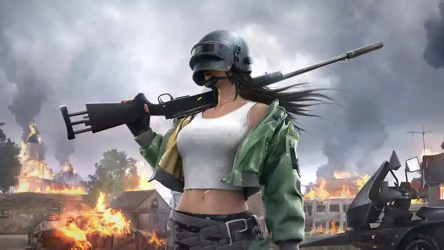 4k步枪壁纸-PUBG - 女性角色-废墟场景「哲风壁纸」