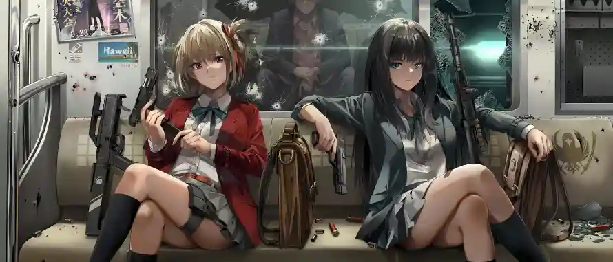 5k短裙壁纸-美腿 - 双少女-校园风「哲风壁纸」