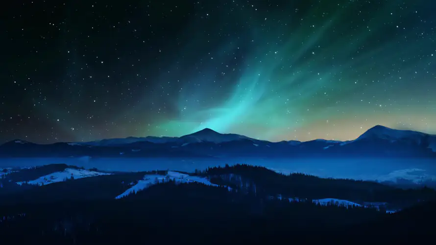 4k夜空壁纸-山脉 - 星空-星夜极光「哲风壁纸」