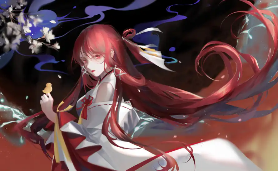 4k云纹壁纸-和服 - 飘带-二次元「哲风壁纸」