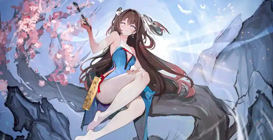 4k古风壁纸-剑 - 少女-樱花「哲风壁纸」
