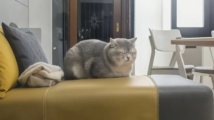 3k宠物壁纸-室内 - 猫咪-靠垫「哲风壁纸」