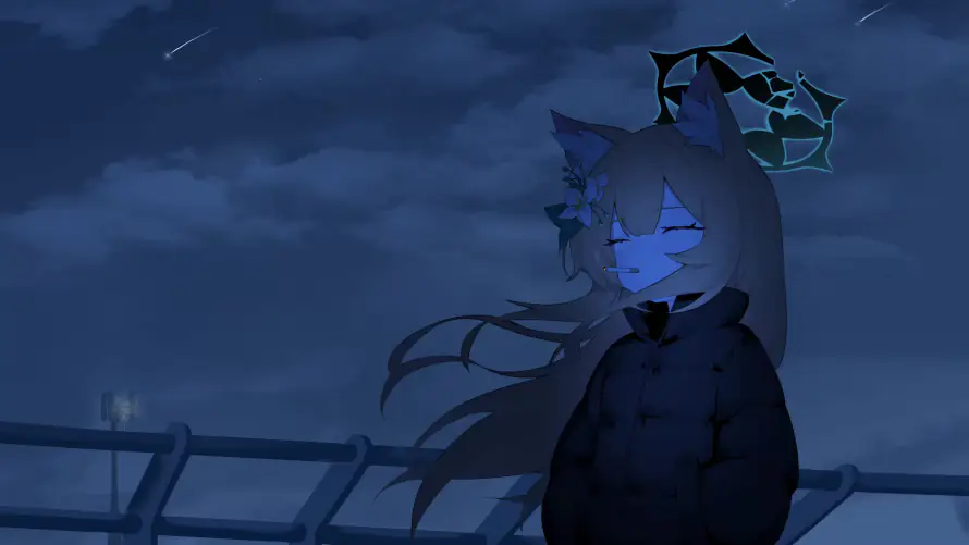 4k标签壁纸-猫耳 - 蓝发-666「哲风壁纸」