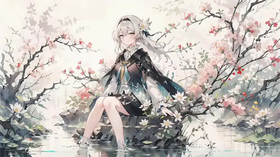 2k插画壁纸-灰 - 白-粉「哲风壁纸」