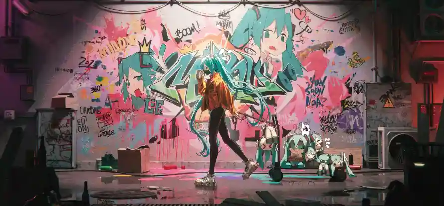 5k大长腿壁纸-初音未来 - 动漫少女-女性角色「哲风壁纸」
