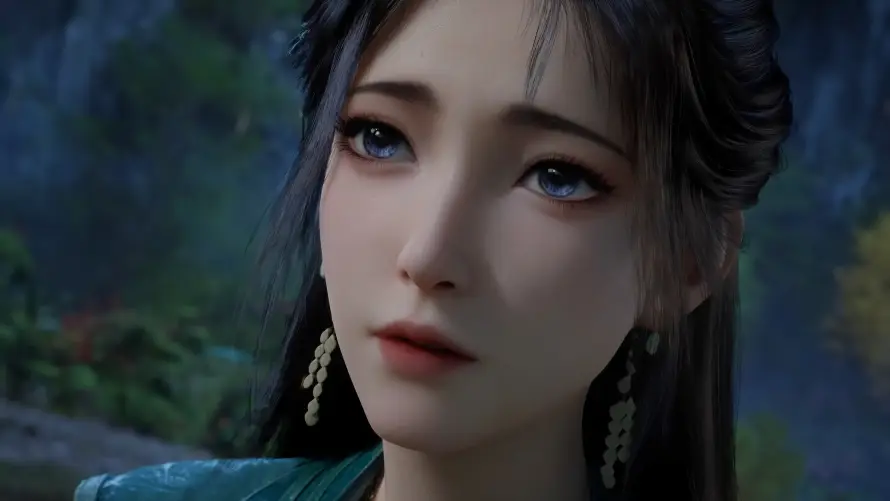 4k仙侠壁纸-古风 - 慕沛灵-绿色背景「哲风壁纸」