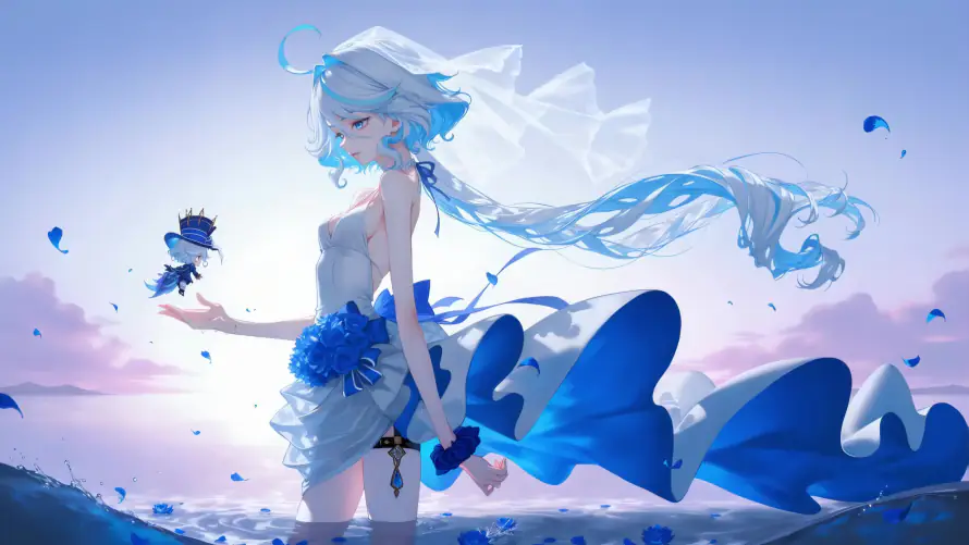 4k原神壁纸-水花 - 海浪-芙宁娜「哲风壁纸」