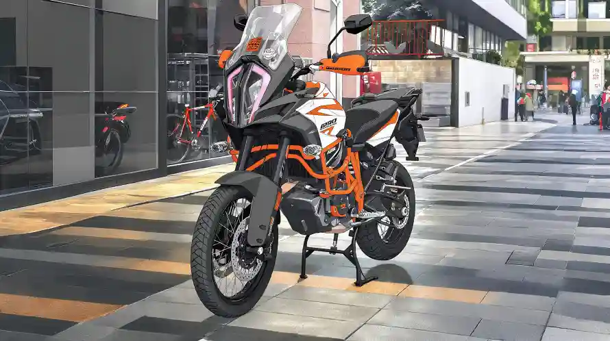 4k动漫风格壁纸-城市街道 - 现代建筑-探险摩托车「哲风壁纸」