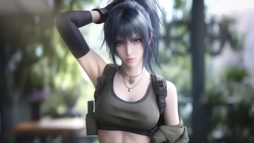 2k女忍壁纸-无袖 - 美女-马尾「哲风壁纸」