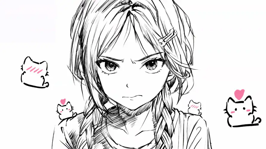 4k爱心壁纸-猫咪 - 双马尾-猫小奈「哲风壁纸」