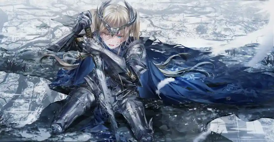 5k冰雪壁纸-剑 - 金发-Fate「哲风壁纸」