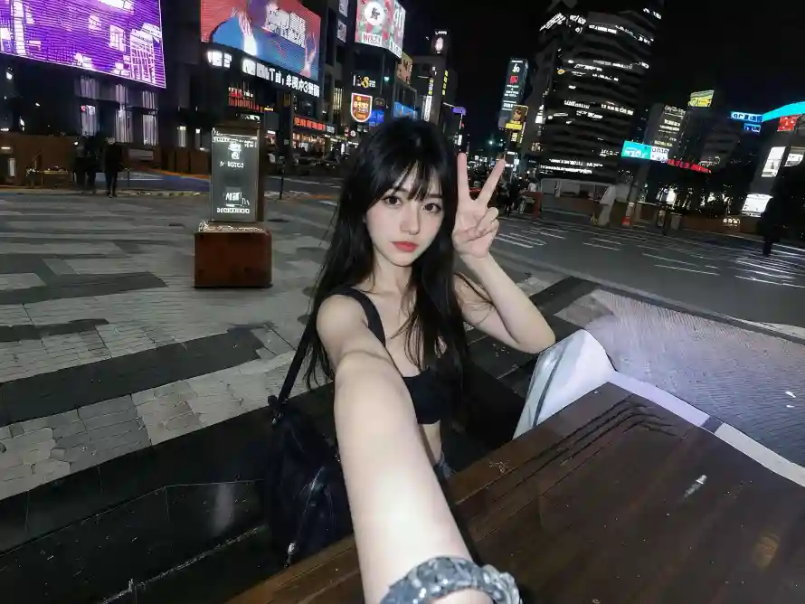 4k城市壁纸-夜晚 - 女性-自拍「哲风壁纸」