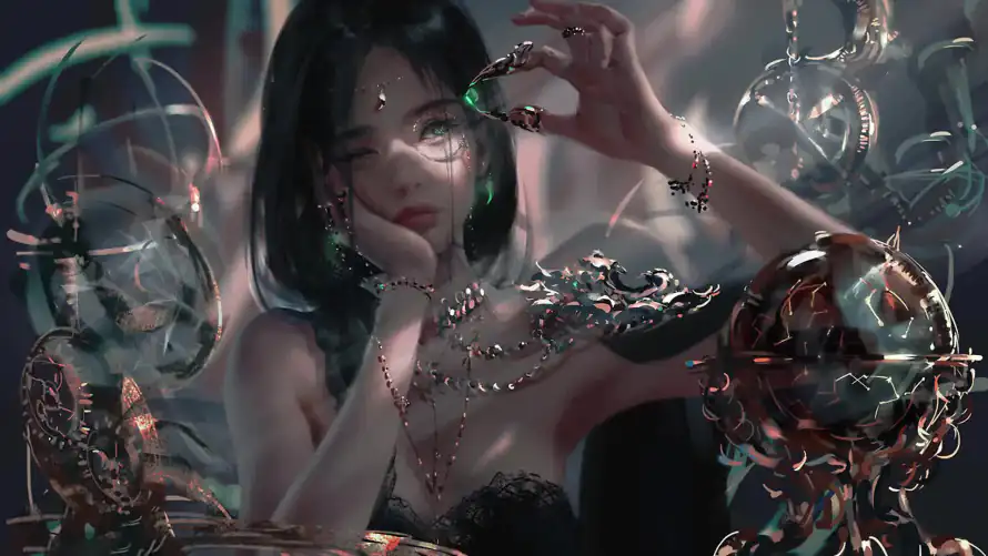 2k奇幻壁纸-鬼刀 - 绿宝石-WLOP「哲风壁纸」