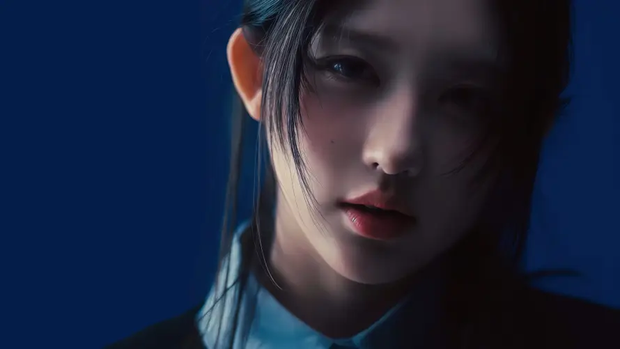 4k侧光人像壁纸-侧脸美女 - 冷峻表情-暗光摄影「哲风壁纸」