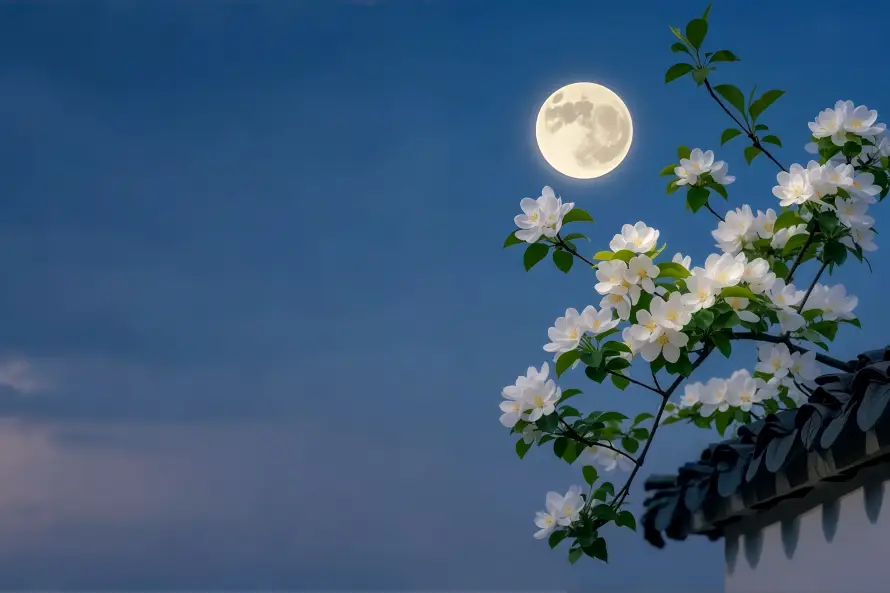 4k夜空壁纸-晨曦 - 月亮-花枝「哲风壁纸」