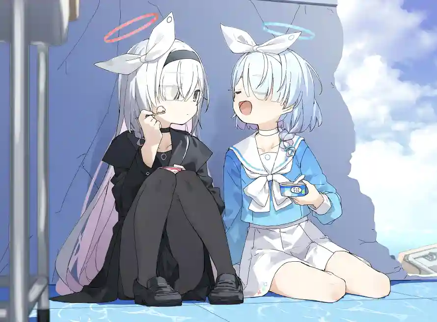 6k少女壁纸-白发 - 双少女-兔耳少女「哲风壁纸」
