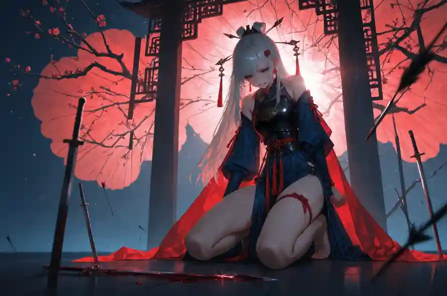 3k古风壁纸-女侠 - 樱花-武侠「哲风壁纸」