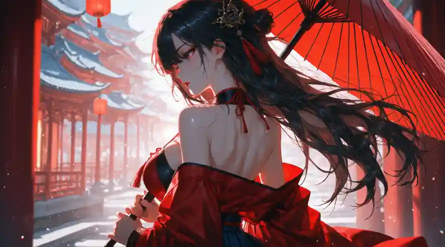 3k女侠壁纸-美女 - 仙侠风-中式建筑「哲风壁纸」