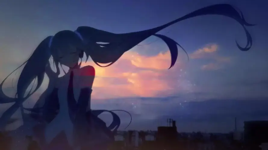 3k剪影壁纸-晚霞 - 黄昏-初音未来「哲风壁纸」