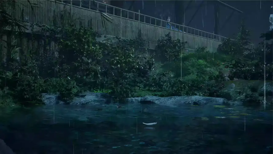 4k植被壁纸-桥 - 溪流-雨夜「哲风壁纸」