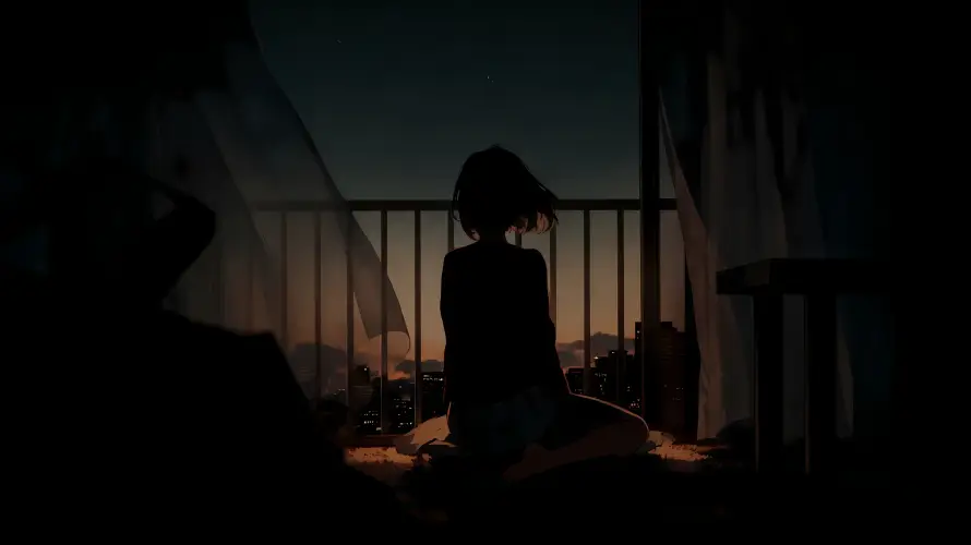 3k暮色壁纸-阳台 - 静谧-黄昏「哲风壁纸」