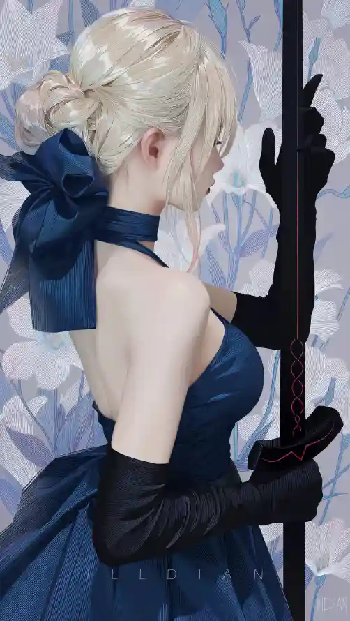 4k礼服壁纸 - 剑 - 女 - 蓝色「哲风壁纸」