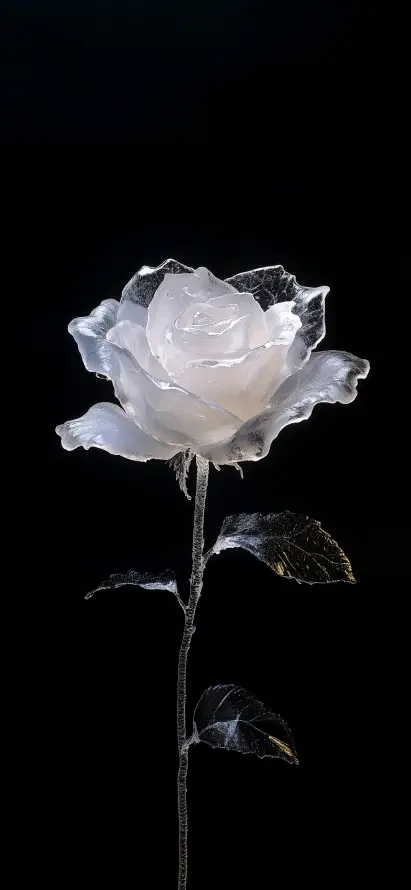 4k玫瑰壁纸 - 冰 - 花 - 透明「哲风壁纸」