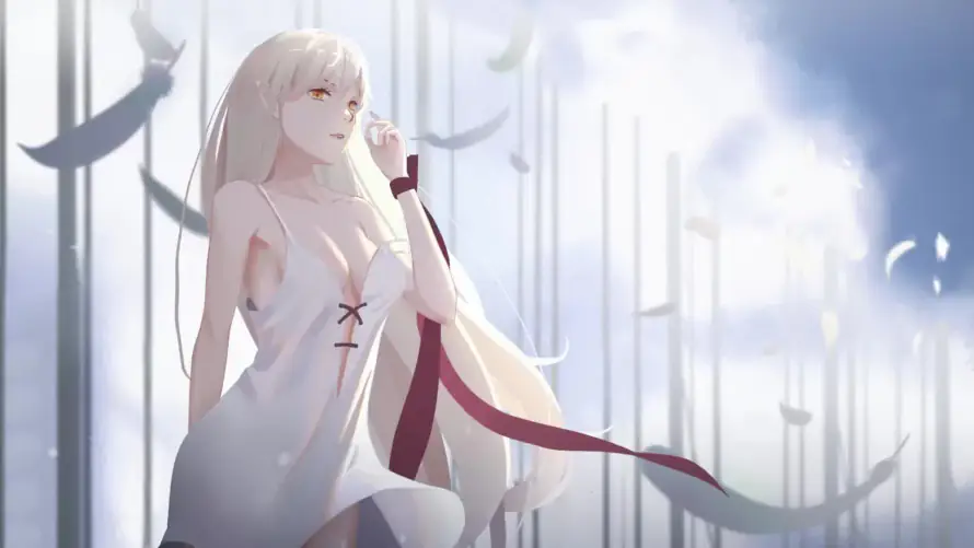 3k梦幻壁纸-白发 - 白衣-美女「哲风壁纸」