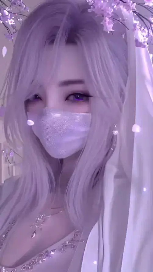 4k口罩壁纸 - 紫发 - 美女 - 二次元「哲风壁纸」
