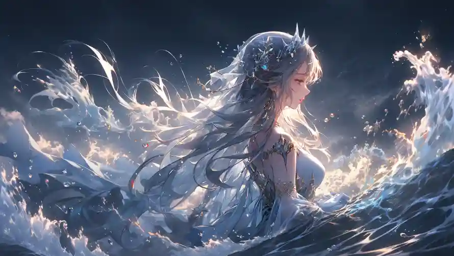 4k侧脸壁纸-海 - 发光-海浪「哲风壁纸」