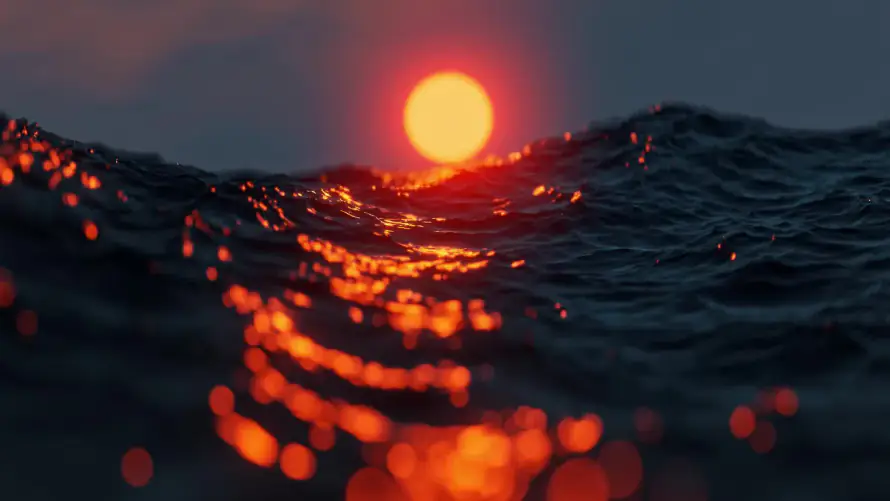 2k夕阳壁纸-大海 - 日落-橙光「哲风壁纸」