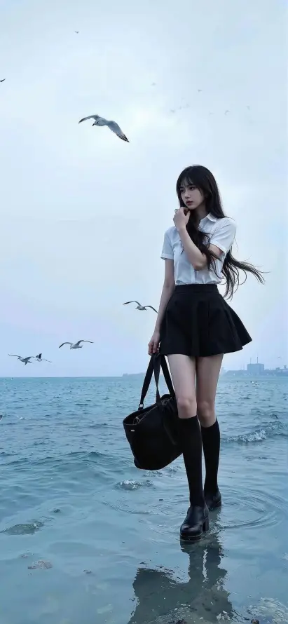 4k大海壁纸 - 海边 - 海鸥 - 黑袜「哲风壁纸」