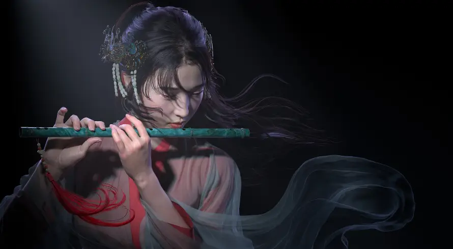3k古风壁纸-少女 - 暗色-汉服「哲风壁纸」